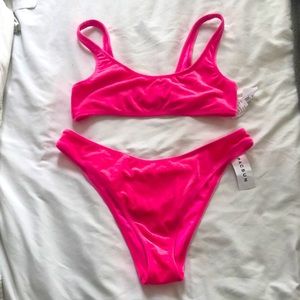 HOT PINK VELVET BIKINI